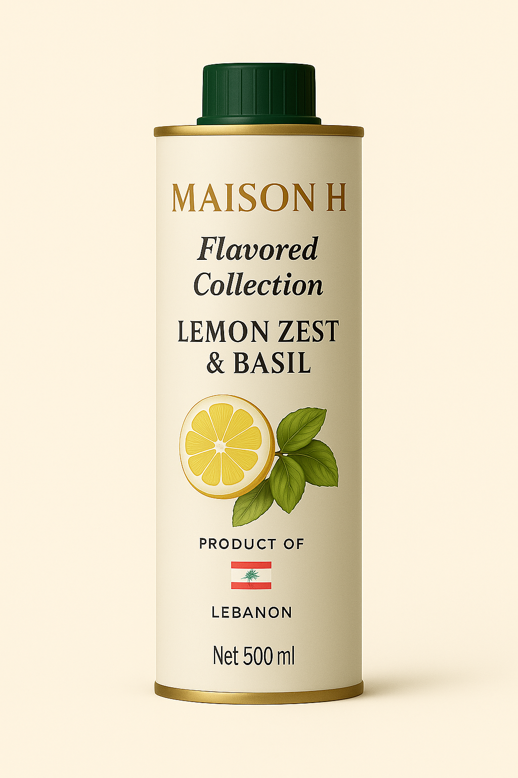 Maison H – Basil & Lemon Zest Infused Olive Oil (500ml)